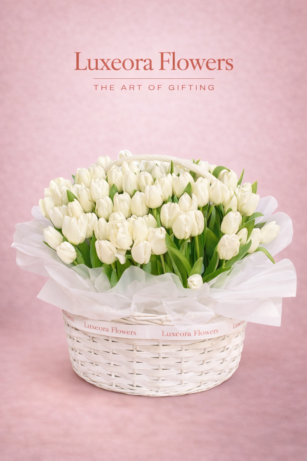 151 White Tulip Basket