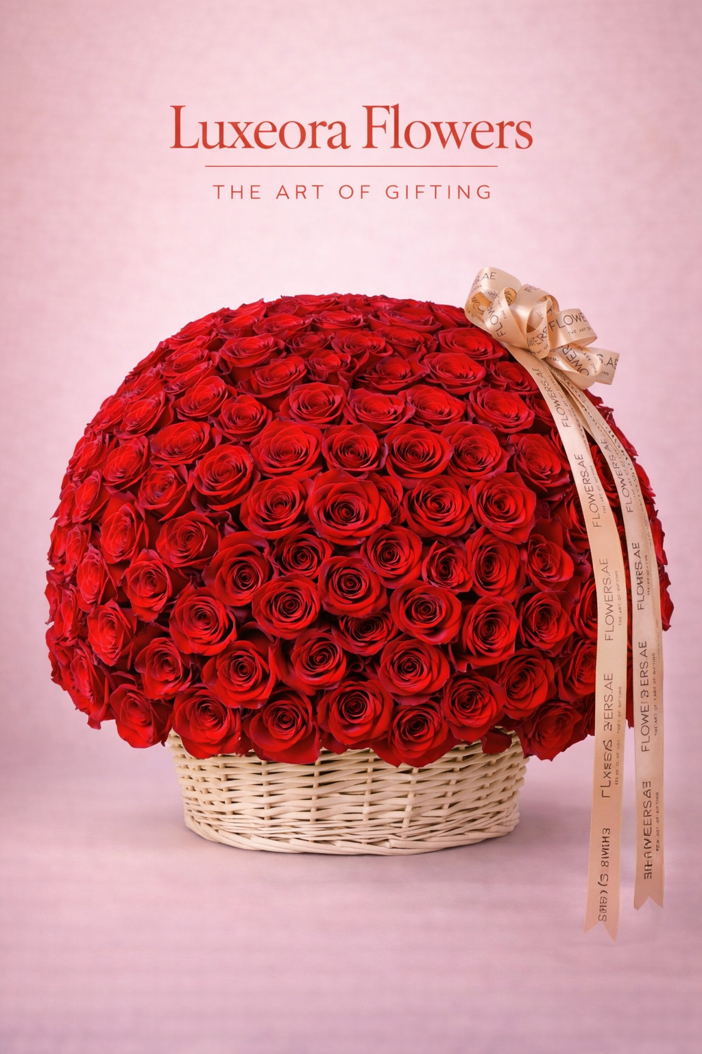 200 Red Roses Basket