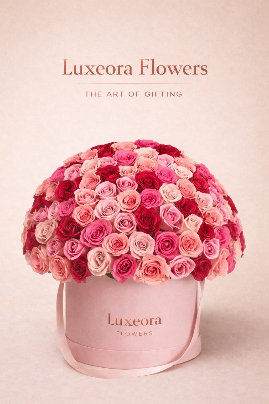 Xl pink roses hatbox