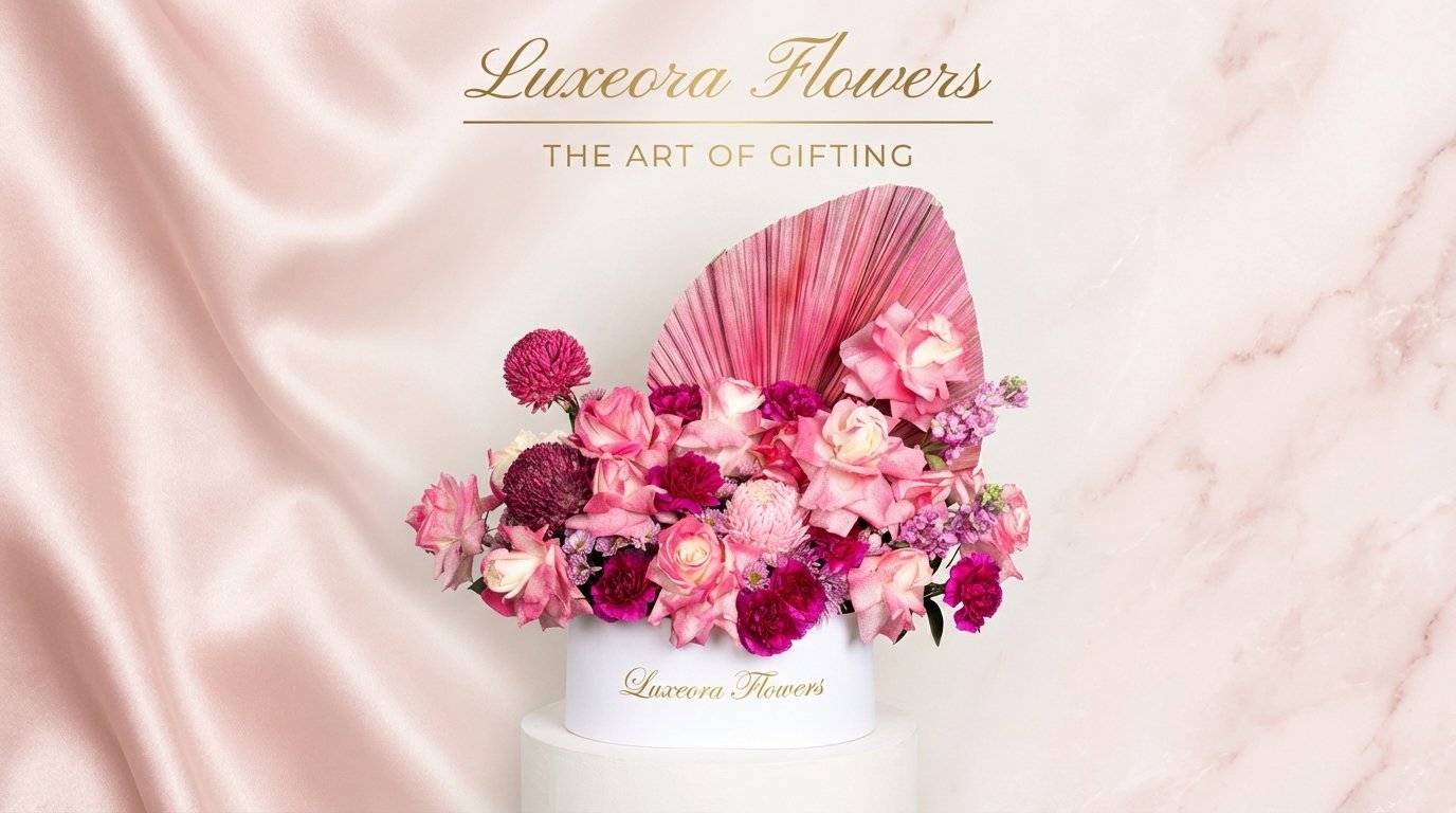 Luxe Pink Velvet Hue Large Flower Box